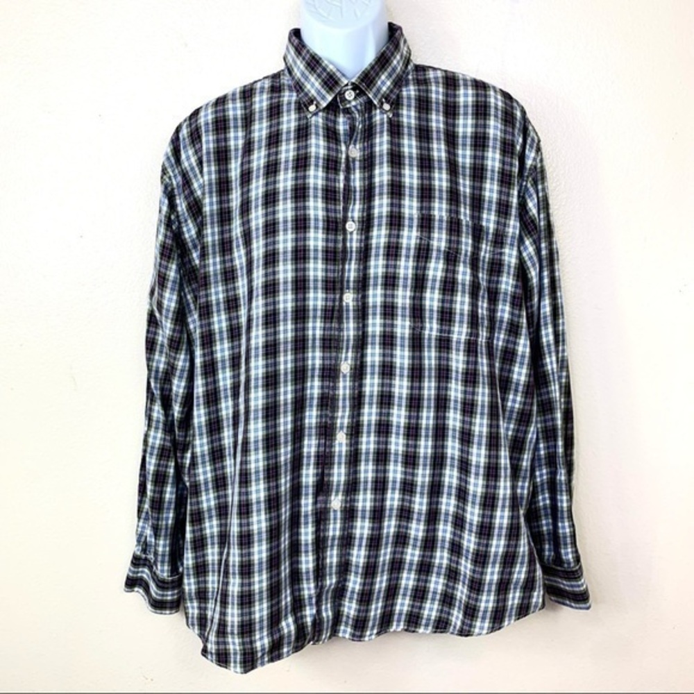 Alan Flusser Men’s Top Casual Shirt plaid Sz XXL